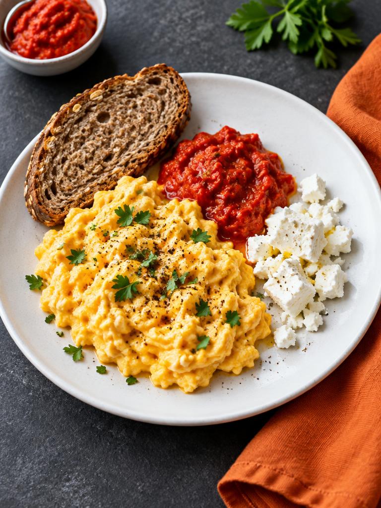 Proteinska kajgana sa ajvarom